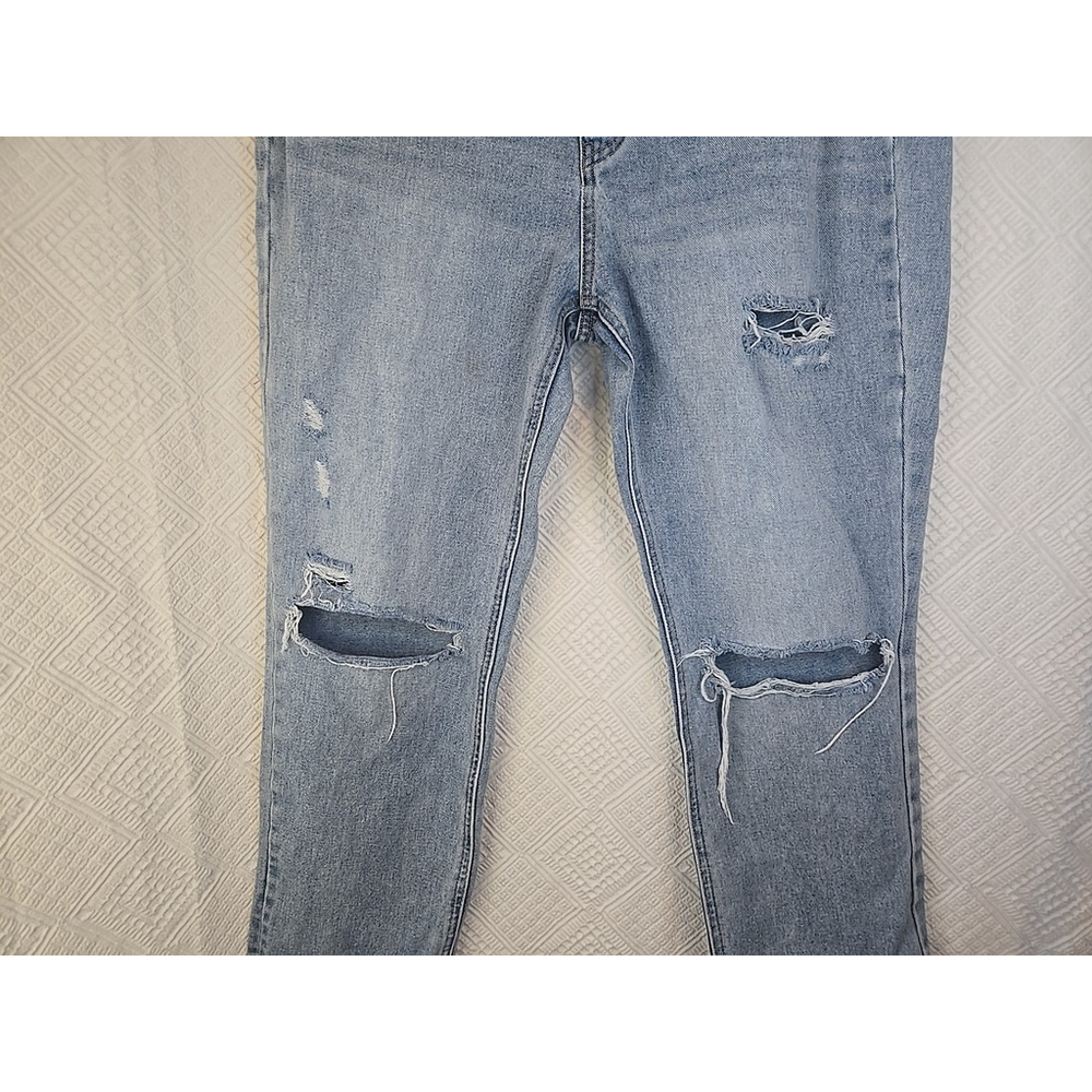 Vervet Size 31 High Rise Distressed Straight Leg Raw Hem Blue Denim Jeans - Picture 7 of 11